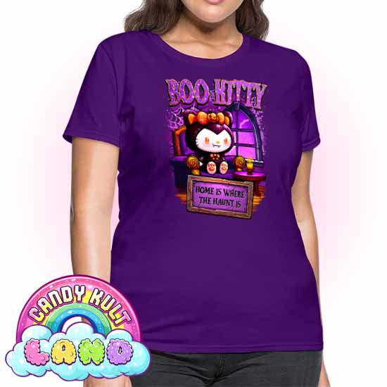 Home Is Where The Haunt Is Boo Kitty - Candy Kult land Women's FITTED T-Shirt - Candy Kult - Candy Cult - Candy Kult Land - Wishbone - Boo Kitty - Panku - Frosti - Toxic Kitten - Hex-Heart - Cult Candy - Cake High Heels - [product_vendor}