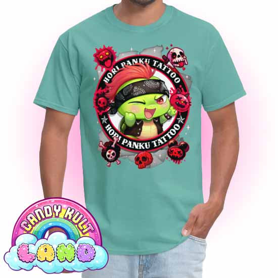 Hori Panku Tattoo Black - Candy Kult Land COLOUR Men's / Unisex Classic T-Shirt - Candy Kult - Candy Cult - Candy Kult Land - Wishbone - Boo Kitty - Panku - Frosti - Toxic Kitten - Hex-Heart - Cult Candy - Cake High Heels - [product_vendor}