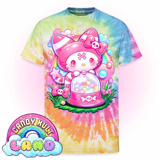 Wishbone Gumball Machine - Candy Kult Land Unisex Tie Dye T-Shirt - Candy Kult - Candy Cult - Candy Kult Land - Wishbone - Boo Kitty - Panku - Frosti - Toxic Kitten - Hex-Heart - Cult Candy - Cake High Heels - [product_vendor}