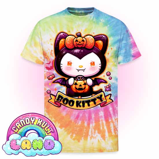 Boo Kitty - Candy Kult Land Unisex Tie Dye T-Shirt - Candy Kult - Candy Cult - Candy Kult Land - Wishbone - Boo Kitty - Panku - Frosti - Toxic Kitten - Hex-Heart - Cult Candy - Cake High Heels - [product_vendor}