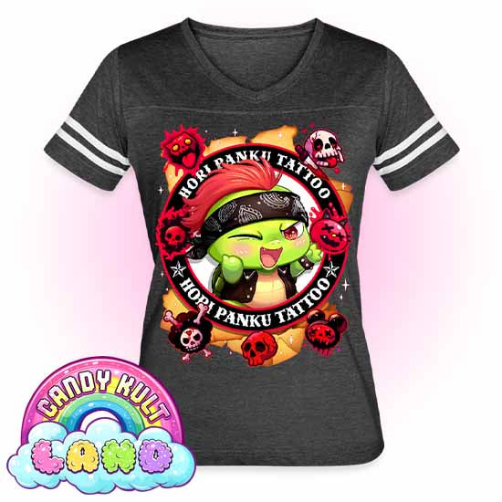 Hori Panku Tattoo - Candy Kult Land Women’s Vintage Sport T-Shirt - Candy Kult - Candy Cult - Candy Kult Land - Wishbone - Boo Kitty - Panku - Frosti - Toxic Kitten - Hex-Heart - Cult Candy - Cake High Heels - [product_vendor}