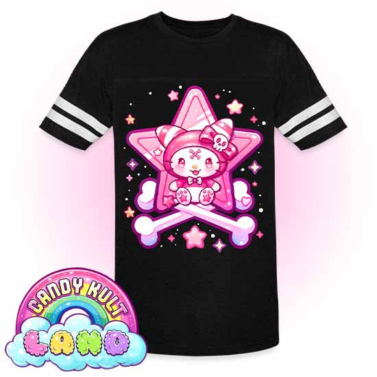 Wishbone Crossbones - Candy Kult Land Men's / Unisex Vintage Sport T-Shirt - Candy Kult - Candy Cult - Candy Kult Land - Wishbone - Boo Kitty - Panku - Frosti - Toxic Kitten - Hex-Heart - Cult Candy - Cake High Heels - [product_vendor}