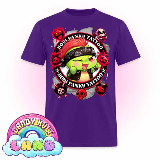 Hori Panku Tattoo Black - Candy Kult Land COLOUR Men's / Unisex Classic T-Shirt - Candy Kult - Candy Cult - Candy Kult Land - Wishbone - Boo Kitty - Panku - Frosti - Toxic Kitten - Hex-Heart - Cult Candy - Cake High Heels - [product_vendor}