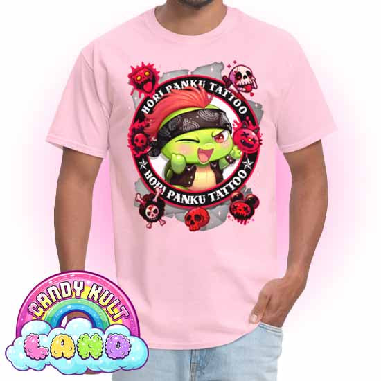 Hori Panku Tattoo Black - Candy Kult Land COLOUR Men's / Unisex Classic T-Shirt - Candy Kult - Candy Cult - Candy Kult Land - Wishbone - Boo Kitty - Panku - Frosti - Toxic Kitten - Hex-Heart - Cult Candy - Cake High Heels - [product_vendor}