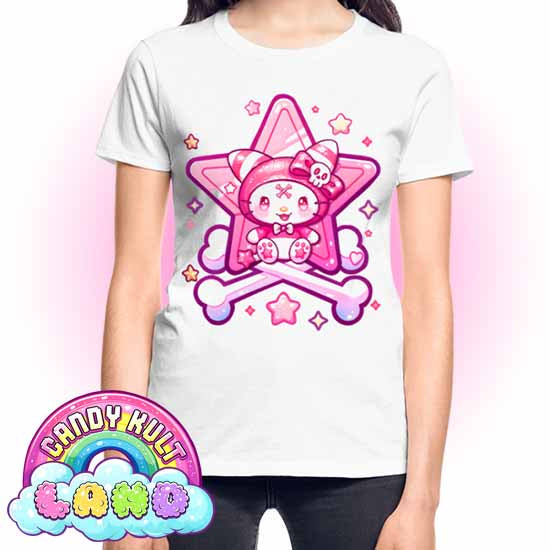 Wishbone Crossbones - Candy Kult land REGULAR FIT Ladies T-Shirt - Candy Kult - Candy Cult - Candy Kult Land - Wishbone - Boo Kitty - Panku - Frosti - Toxic Kitten - Hex-Heart - Cult Candy - Cake High Heels - [product_vendor}