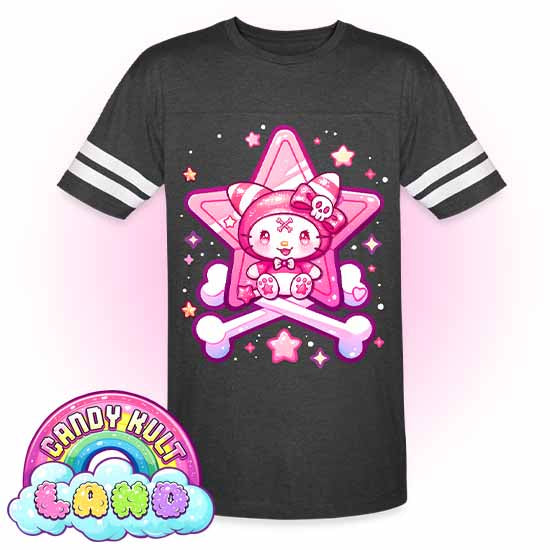 Wishbone Crossbones - Candy Kult Land Men's / Unisex Vintage Sport T-Shirt - Candy Kult - Candy Cult - Candy Kult Land - Wishbone - Boo Kitty - Panku - Frosti - Toxic Kitten - Hex-Heart - Cult Candy - Cake High Heels - [product_vendor}