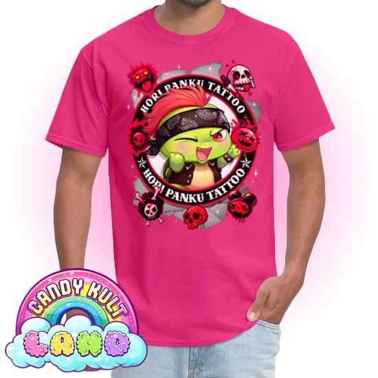 Hori Panku Tattoo Black - Candy Kult Land COLOUR Men's / Unisex Classic T-Shirt - Candy Kult - Candy Cult - Candy Kult Land - Wishbone - Boo Kitty - Panku - Frosti - Toxic Kitten - Hex-Heart - Cult Candy - Cake High Heels - [product_vendor}