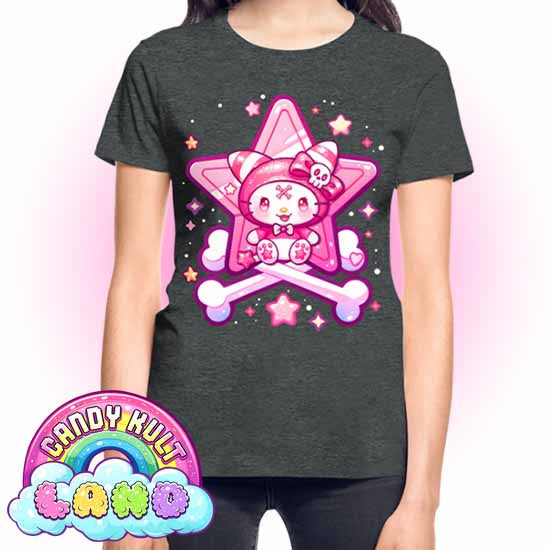 Wishbone Crossbones - Candy Kult land REGULAR FIT Ladies T-Shirt - Candy Kult - Candy Cult - Candy Kult Land - Wishbone - Boo Kitty - Panku - Frosti - Toxic Kitten - Hex-Heart - Cult Candy - Cake High Heels - [product_vendor}