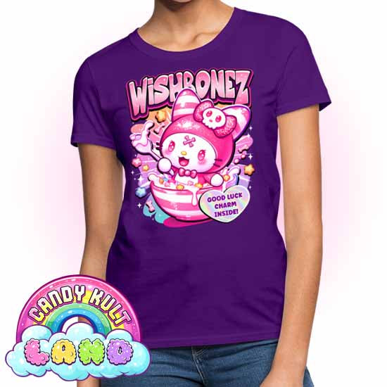 Wishbonez Cereal - Candy kult Land Women's FITTED T-Shirt - Candy Kult - Candy Cult - Candy Kult Land - Wishbone - Boo Kitty - Panku - Frosti - Toxic Kitten - Hex-Heart - Cult Candy - Cake High Heels - [product_vendor}