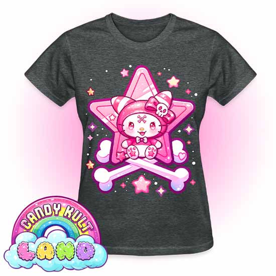 Wishbone Crossbones - Candy Kult land REGULAR FIT Ladies T-Shirt - Candy Kult - Candy Cult - Candy Kult Land - Wishbone - Boo Kitty - Panku - Frosti - Toxic Kitten - Hex-Heart - Cult Candy - Cake High Heels - [product_vendor}