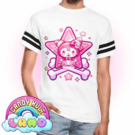 Wishbone Crossbones - Candy Kult Land Men's / Unisex Vintage Sport T-Shirt - Candy Kult - Candy Cult - Candy Kult Land - Wishbone - Boo Kitty - Panku - Frosti - Toxic Kitten - Hex-Heart - Cult Candy - Cake High Heels - [product_vendor}
