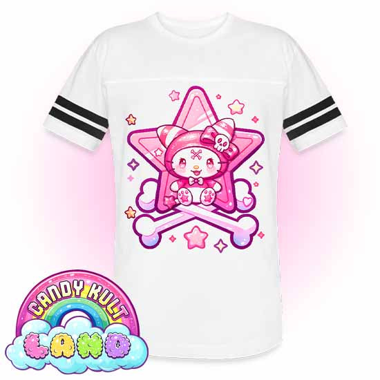 Wishbone Crossbones - Candy Kult Land Men's / Unisex Vintage Sport T-Shirt - Candy Kult - Candy Cult - Candy Kult Land - Wishbone - Boo Kitty - Panku - Frosti - Toxic Kitten - Hex-Heart - Cult Candy - Cake High Heels - [product_vendor}