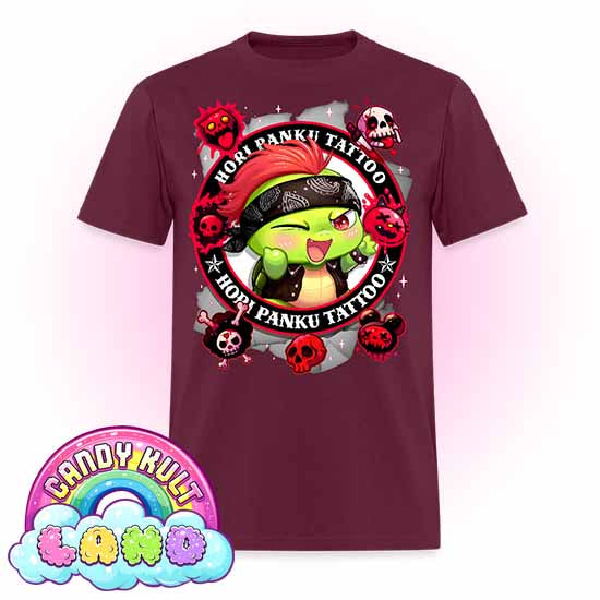Hori Panku Tattoo Black - Candy Kult Land COLOUR Men's / Unisex Classic T-Shirt - Candy Kult - Candy Cult - Candy Kult Land - Wishbone - Boo Kitty - Panku - Frosti - Toxic Kitten - Hex-Heart - Cult Candy - Cake High Heels - [product_vendor}