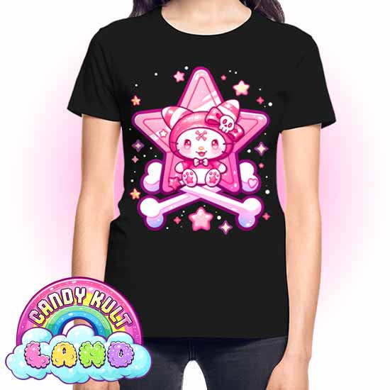 Wishbone Crossbones - Candy Kult land REGULAR FIT Ladies T-Shirt - Candy Kult - Candy Cult - Candy Kult Land - Wishbone - Boo Kitty - Panku - Frosti - Toxic Kitten - Hex-Heart - Cult Candy - Cake High Heels - [product_vendor}