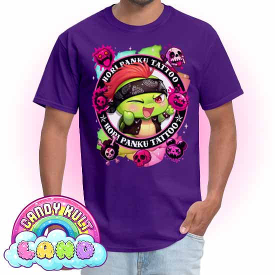 Hori Panku Tattoo Rainbow - Candy Kult Land COLOUR Men's / Unisex Classic T-Shirt - Candy Kult - Candy Cult - Candy Kult Land - Wishbone - Boo Kitty - Panku - Frosti - Toxic Kitten - Hex-Heart - Cult Candy - Cake High Heels - [product_vendor}