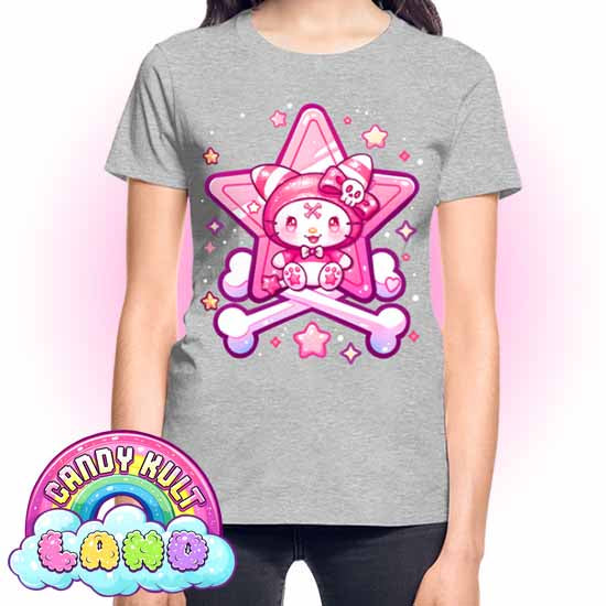 Wishbone Crossbones - Candy Kult land REGULAR FIT Ladies T-Shirt - Candy Kult - Candy Cult - Candy Kult Land - Wishbone - Boo Kitty - Panku - Frosti - Toxic Kitten - Hex-Heart - Cult Candy - Cake High Heels - [product_vendor}