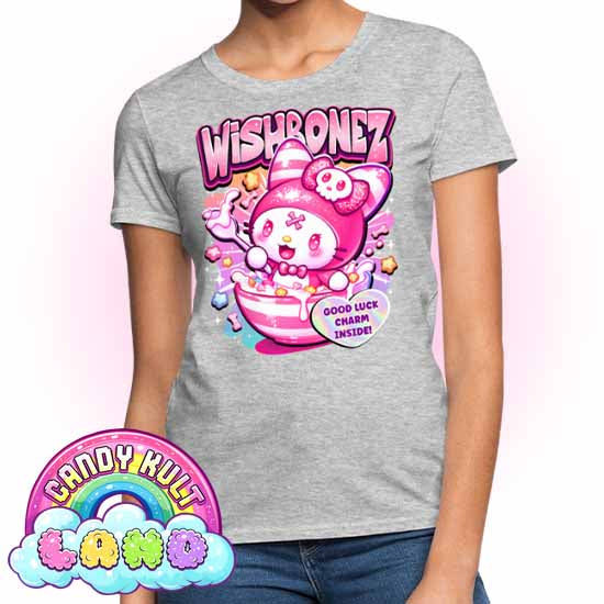 Wishbonez Cereal - Candy kult Land Women's FITTED T-Shirt - Candy Kult - Candy Cult - Candy Kult Land - Wishbone - Boo Kitty - Panku - Frosti - Toxic Kitten - Hex-Heart - Cult Candy - Cake High Heels - [product_vendor}