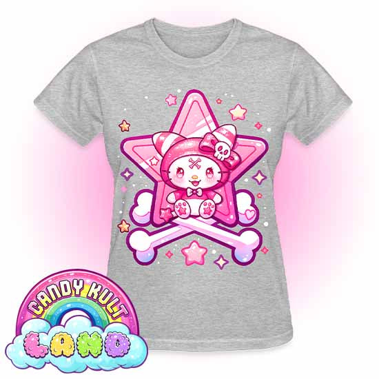 Wishbone Crossbones - Candy Kult land REGULAR FIT Ladies T-Shirt - Candy Kult - Candy Cult - Candy Kult Land - Wishbone - Boo Kitty - Panku - Frosti - Toxic Kitten - Hex-Heart - Cult Candy - Cake High Heels - [product_vendor}
