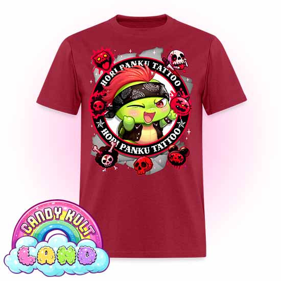 Hori Panku Tattoo Black - Candy Kult Land COLOUR Men's / Unisex Classic T-Shirt - Candy Kult - Candy Cult - Candy Kult Land - Wishbone - Boo Kitty - Panku - Frosti - Toxic Kitten - Hex-Heart - Cult Candy - Cake High Heels - [product_vendor}