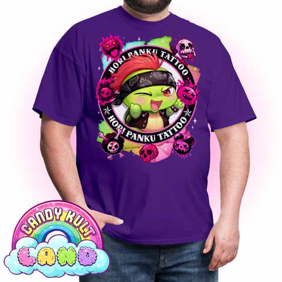Hori Panku Tattoo Rainbow - Candy Kult Land COLOUR Men's / Unisex Classic T-Shirt - Candy Kult - Candy Cult - Candy Kult Land - Wishbone - Boo Kitty - Panku - Frosti - Toxic Kitten - Hex-Heart - Cult Candy - Cake High Heels - [product_vendor}