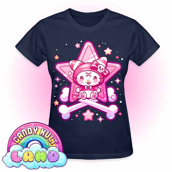 Wishbone Crossbones - Candy Kult land REGULAR FIT Ladies T-Shirt - Candy Kult - Candy Cult - Candy Kult Land - Wishbone - Boo Kitty - Panku - Frosti - Toxic Kitten - Hex-Heart - Cult Candy - Cake High Heels - [product_vendor}