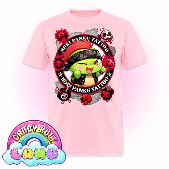 Hori Panku Tattoo Black - Candy Kult Land COLOUR Men's / Unisex Classic T-Shirt - Candy Kult - Candy Cult - Candy Kult Land - Wishbone - Boo Kitty - Panku - Frosti - Toxic Kitten - Hex-Heart - Cult Candy - Cake High Heels - [product_vendor}