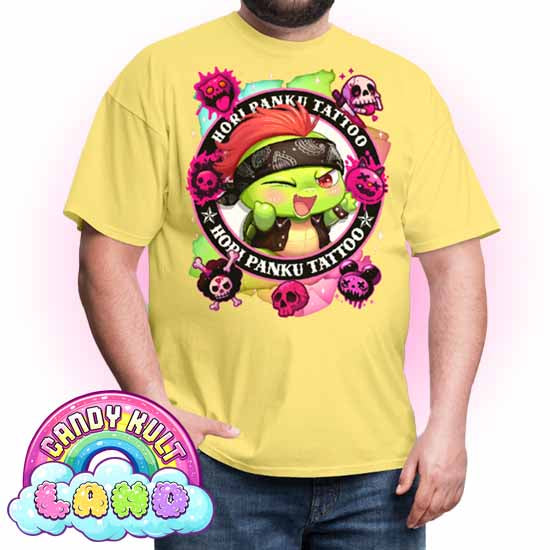Hori Panku Tattoo Rainbow - Candy Kult Land COLOUR Men's / Unisex Classic T-Shirt - Candy Kult - Candy Cult - Candy Kult Land - Wishbone - Boo Kitty - Panku - Frosti - Toxic Kitten - Hex-Heart - Cult Candy - Cake High Heels - [product_vendor}