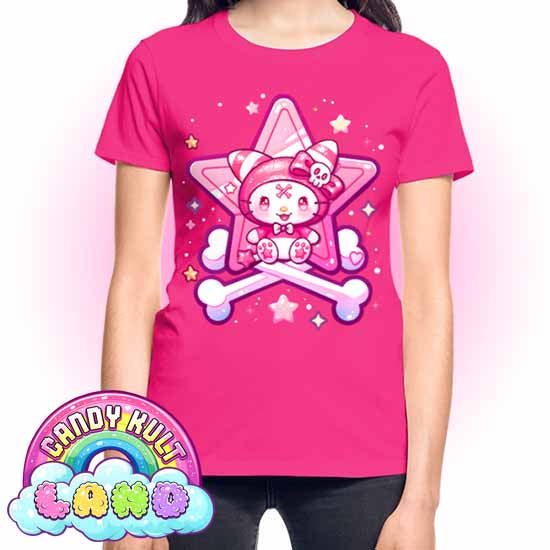 Wishbone Crossbones - Candy Kult land REGULAR FIT Ladies T-Shirt - Candy Kult - Candy Cult - Candy Kult Land - Wishbone - Boo Kitty - Panku - Frosti - Toxic Kitten - Hex-Heart - Cult Candy - Cake High Heels - [product_vendor}