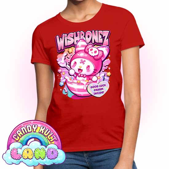 Wishbonez Cereal - Candy kult Land Women's FITTED T-Shirt - Candy Kult - Candy Cult - Candy Kult Land - Wishbone - Boo Kitty - Panku - Frosti - Toxic Kitten - Hex-Heart - Cult Candy - Cake High Heels - [product_vendor}