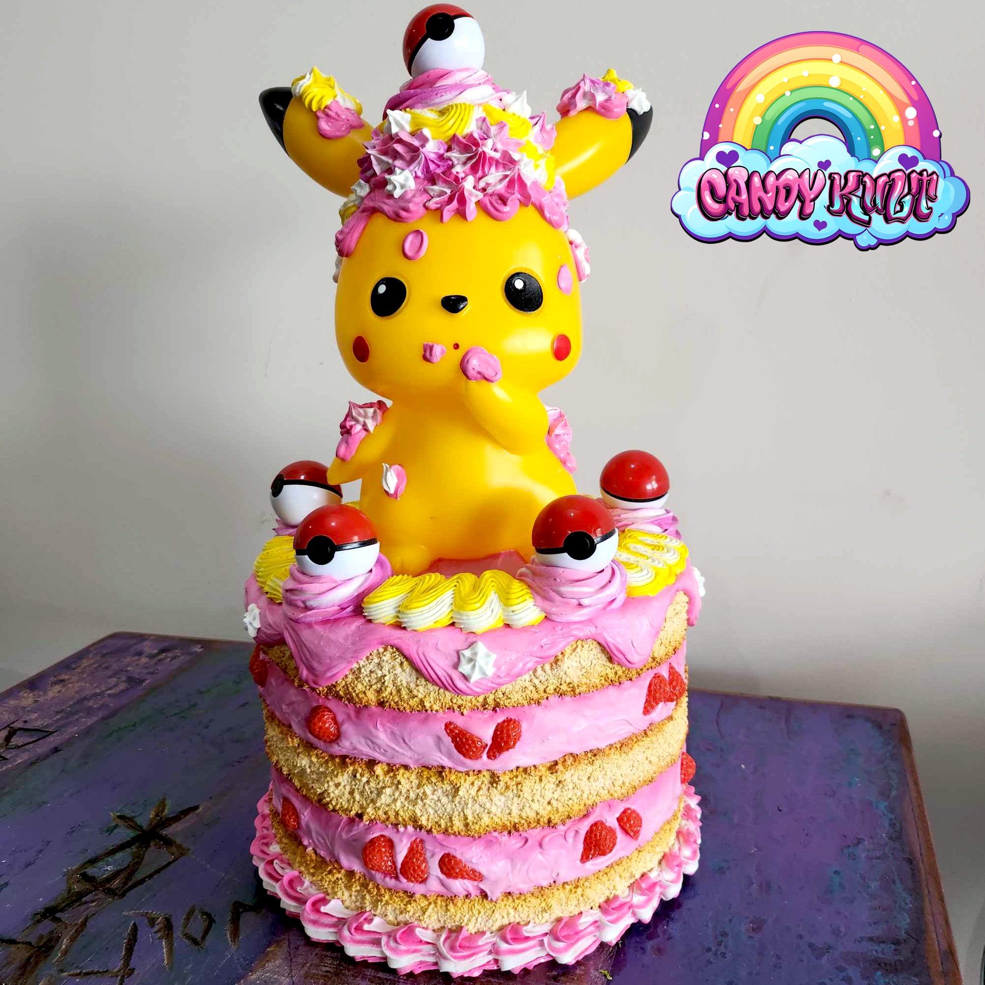 Pikachu Berry Layered Cake Sculpture - Candy Kult - Candy Cult - Candy Kult Land - Wishbone - Boo Kitty - Panku - Frosti - Toxic Kitten - Hex-Heart - Cult Candy - Cake High Heels - [product_vendor}