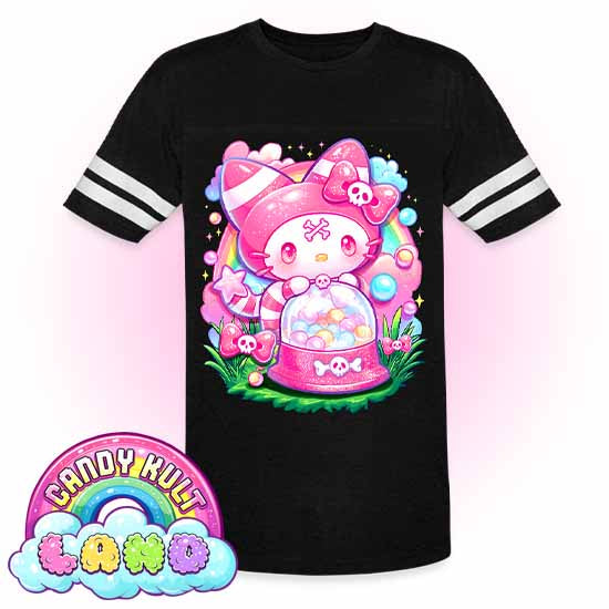 Wishbone Gumball Machine  - Candy Kult Land Men's / Unisex Vintage Sport T-Shirt - Candy Kult - Candy Cult - Candy Kult Land - Wishbone - Boo Kitty - Panku - Frosti - Toxic Kitten - Hex-Heart - Cult Candy - Cake High Heels - [product_vendor}