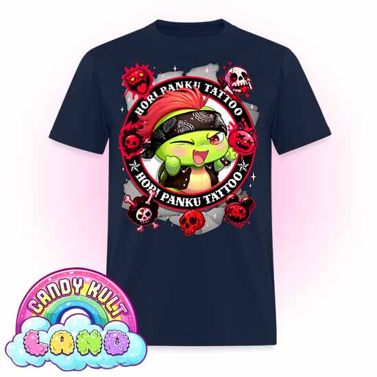 Hori Panku Tattoo Black - Candy Kult Land COLOUR Men's / Unisex Classic T-Shirt - Candy Kult - Candy Cult - Candy Kult Land - Wishbone - Boo Kitty - Panku - Frosti - Toxic Kitten - Hex-Heart - Cult Candy - Cake High Heels - [product_vendor}
