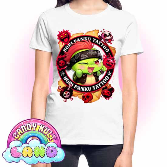 Hori Panku Tattoo  - Candy Kult land REGULAR FIT Ladies T-Shirt - Candy Kult - Candy Cult - Candy Kult Land - Wishbone - Boo Kitty - Panku - Frosti - Toxic Kitten - Hex-Heart - Cult Candy - Cake High Heels - [product_vendor}