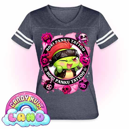 Hori Panku Tattoo Pink - Candy Kult Land Women’s Vintage Sport T-Shirt - Candy Kult - Candy Cult - Candy Kult Land - Wishbone - Boo Kitty - Panku - Frosti - Toxic Kitten - Hex-Heart - Cult Candy - Cake High Heels - [product_vendor}