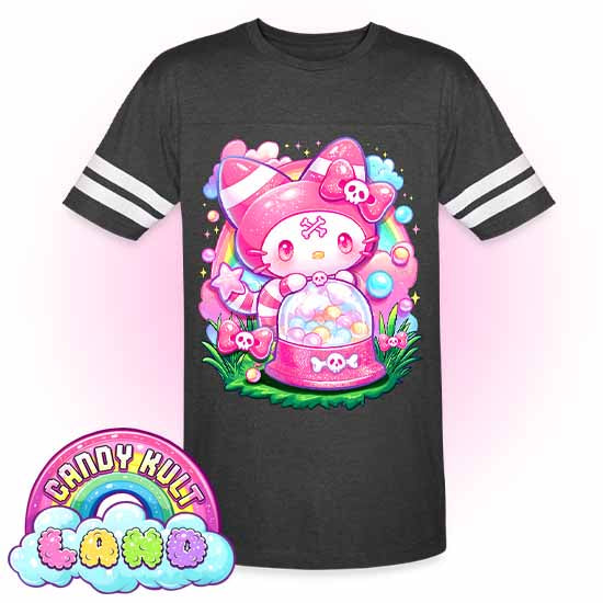 Wishbone Gumball Machine  - Candy Kult Land Men's / Unisex Vintage Sport T-Shirt - Candy Kult - Candy Cult - Candy Kult Land - Wishbone - Boo Kitty - Panku - Frosti - Toxic Kitten - Hex-Heart - Cult Candy - Cake High Heels - [product_vendor}