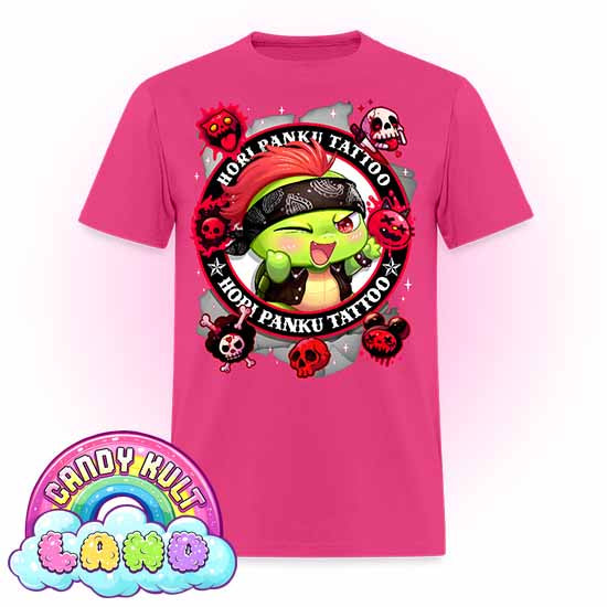 Hori Panku Tattoo Black - Candy Kult Land COLOUR Men's / Unisex Classic T-Shirt - Candy Kult - Candy Cult - Candy Kult Land - Wishbone - Boo Kitty - Panku - Frosti - Toxic Kitten - Hex-Heart - Cult Candy - Cake High Heels - [product_vendor}