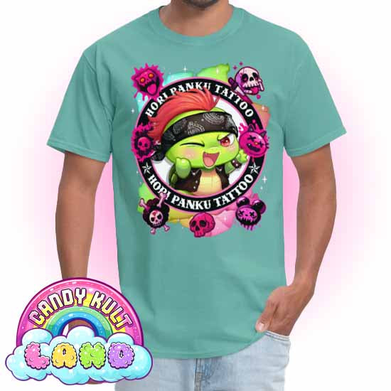 Hori Panku Tattoo Rainbow - Candy Kult Land COLOUR Men's / Unisex Classic T-Shirt - Candy Kult - Candy Cult - Candy Kult Land - Wishbone - Boo Kitty - Panku - Frosti - Toxic Kitten - Hex-Heart - Cult Candy - Cake High Heels - [product_vendor}
