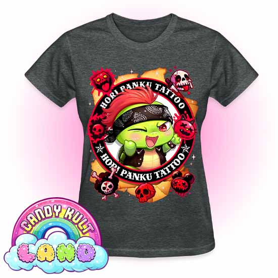 Hori Panku Tattoo  - Candy Kult land REGULAR FIT Ladies T-Shirt - Candy Kult - Candy Cult - Candy Kult Land - Wishbone - Boo Kitty - Panku - Frosti - Toxic Kitten - Hex-Heart - Cult Candy - Cake High Heels - [product_vendor}