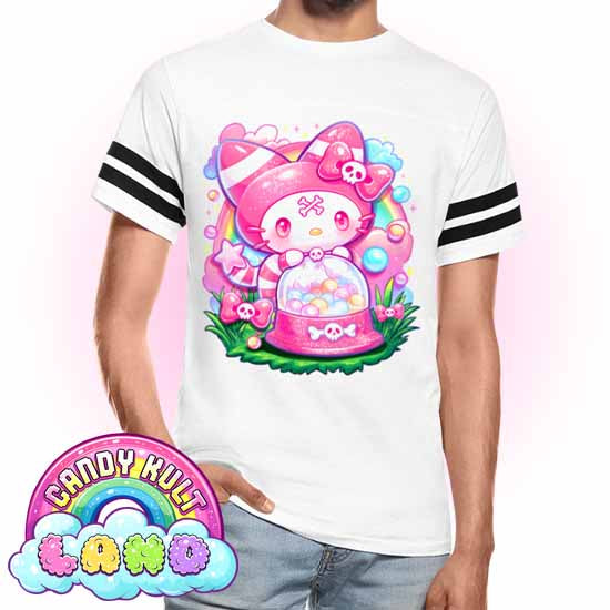 Wishbone Gumball Machine  - Candy Kult Land Men's / Unisex Vintage Sport T-Shirt - Candy Kult - Candy Cult - Candy Kult Land - Wishbone - Boo Kitty - Panku - Frosti - Toxic Kitten - Hex-Heart - Cult Candy - Cake High Heels - [product_vendor}