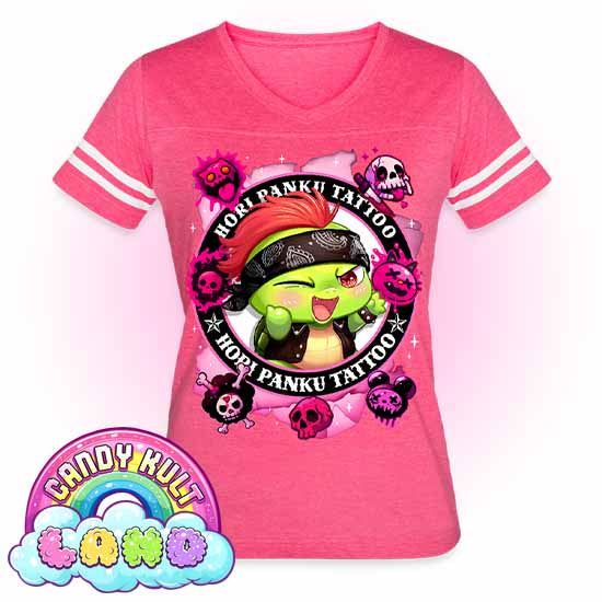 Hori Panku Tattoo Pink - Candy Kult Land Women’s Vintage Sport T-Shirt - Candy Kult - Candy Cult - Candy Kult Land - Wishbone - Boo Kitty - Panku - Frosti - Toxic Kitten - Hex-Heart - Cult Candy - Cake High Heels - [product_vendor}
