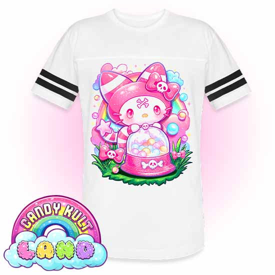 Wishbone Gumball Machine  - Candy Kult Land Men's / Unisex Vintage Sport T-Shirt - Candy Kult - Candy Cult - Candy Kult Land - Wishbone - Boo Kitty - Panku - Frosti - Toxic Kitten - Hex-Heart - Cult Candy - Cake High Heels - [product_vendor}