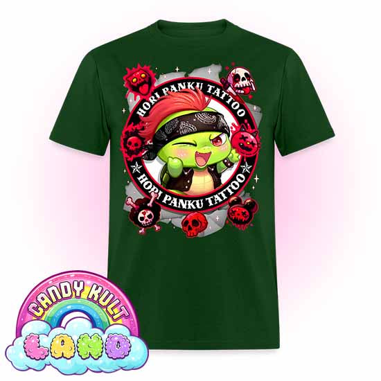 Hori Panku Tattoo Black - Candy Kult Land COLOUR Men's / Unisex Classic T-Shirt - Candy Kult - Candy Cult - Candy Kult Land - Wishbone - Boo Kitty - Panku - Frosti - Toxic Kitten - Hex-Heart - Cult Candy - Cake High Heels - [product_vendor}