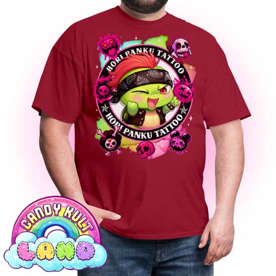 Hori Panku Tattoo Rainbow - Candy Kult Land COLOUR Men's / Unisex Classic T-Shirt - Candy Kult - Candy Cult - Candy Kult Land - Wishbone - Boo Kitty - Panku - Frosti - Toxic Kitten - Hex-Heart - Cult Candy - Cake High Heels - [product_vendor}