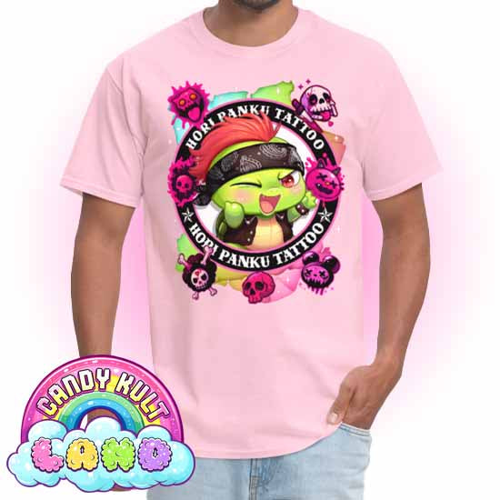 Hori Panku Tattoo Rainbow - Candy Kult Land COLOUR Men's / Unisex Classic T-Shirt - Candy Kult - Candy Cult - Candy Kult Land - Wishbone - Boo Kitty - Panku - Frosti - Toxic Kitten - Hex-Heart - Cult Candy - Cake High Heels - [product_vendor}