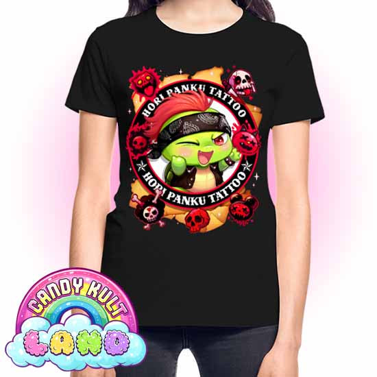 Hori Panku Tattoo  - Candy Kult land REGULAR FIT Ladies T-Shirt - Candy Kult - Candy Cult - Candy Kult Land - Wishbone - Boo Kitty - Panku - Frosti - Toxic Kitten - Hex-Heart - Cult Candy - Cake High Heels - [product_vendor}