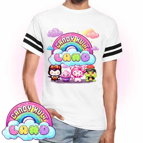 Wishbone, Frosti Boo & Panku - Candy Kult Land Men's / Unisex Vintage Sport T-Shirt - Candy Kult - Candy Cult - Candy Kult Land - Wishbone - Boo Kitty - Panku - Frosti - Toxic Kitten - Hex-Heart - Cult Candy - Cake High Heels - [product_vendor}
