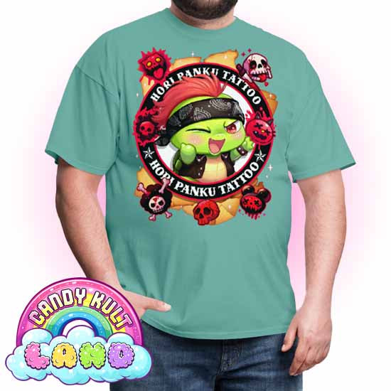 Hori Panku Tattoo - Candy Kult Land COLOUR Men's / Unisex Classic T-Shirt - Candy Kult - Candy Cult - Candy Kult Land - Wishbone - Boo Kitty - Panku - Frosti - Toxic Kitten - Hex-Heart - Cult Candy - Cake High Heels - [product_vendor}