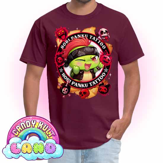 Hori Panku Tattoo - Candy Kult Land COLOUR Men's / Unisex Classic T-Shirt - Candy Kult - Candy Cult - Candy Kult Land - Wishbone - Boo Kitty - Panku - Frosti - Toxic Kitten - Hex-Heart - Cult Candy - Cake High Heels - [product_vendor}