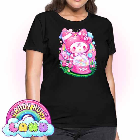 Wishbone Gumball Machine - Candy Kult Land Women's FITTED T-Shirt - Candy Kult - Candy Cult - Candy Kult Land - Wishbone - Boo Kitty - Panku - Frosti - Toxic Kitten - Hex-Heart - Cult Candy - Cake High Heels - [product_vendor}