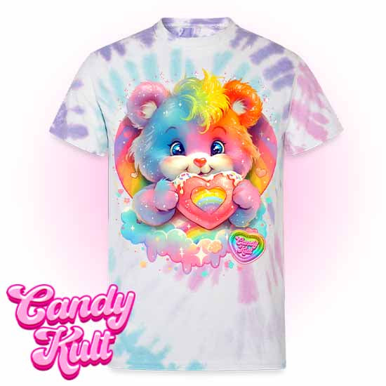 For the Love Of Rainbows - Retro Candy Unisex Tie Dye T-Shirt - Candy Kult - Candy Cult - Candy Kult Land - Wishbone - Boo Kitty - Panku - Frosti - Toxic Kitten - Hex-Heart - Cult Candy - Cake High Heels - [product_vendor}